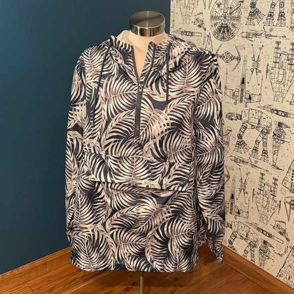 Palm Leaves - Lightweight Pullover Jacket - Size XL - Picture 1 of 8